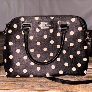 Kate Spade Black and Cream Polka Dot Satchel